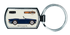 Triumph TR6 1969-76 Blue (disc wheels) Keyring 4